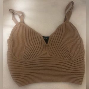 🚫SOLD🚫 Beige tank crop top - Size small - Brand: Say What